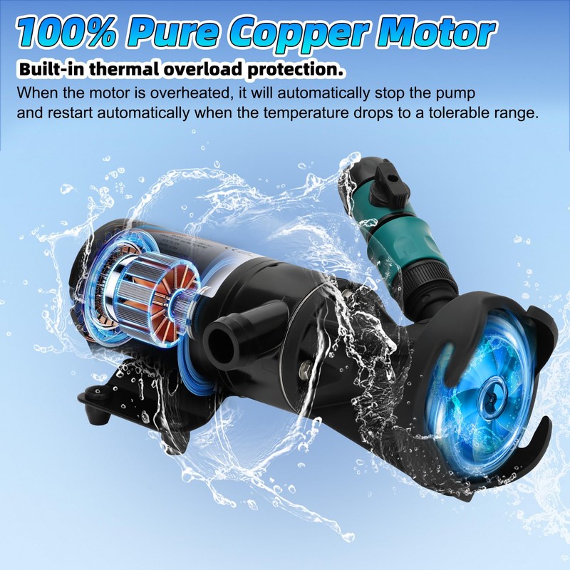 Macerator Pump 18555-000A Compatible with Flojet 18555-000A - 3/4" Garden