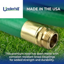 Underhill UltraMax Commercial Garden Water Hose 25 ft, Heavy-Duty, Anti-Kink, Non-Conductive, 200 psi WP, 800 psi BP, H75-025G, ¾ Inch x 25 ft, Green