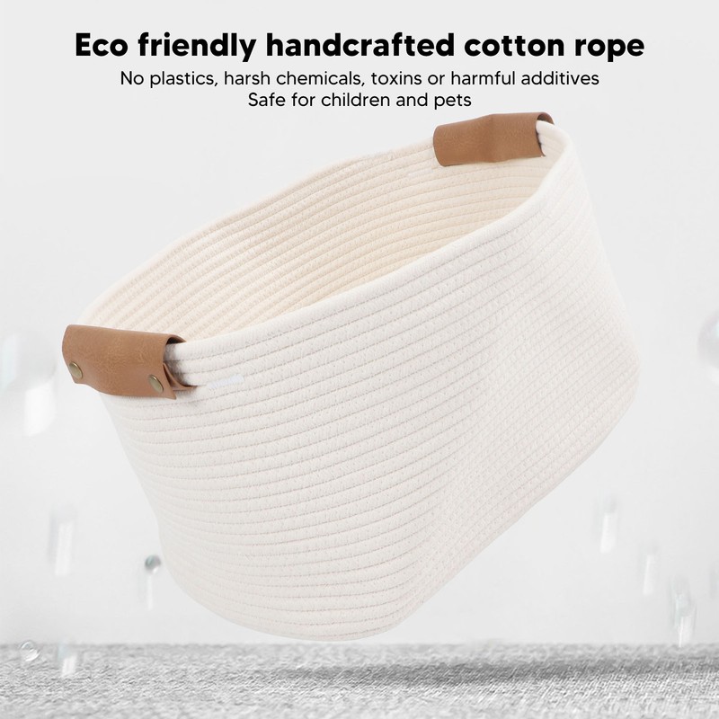 Cotton Rope Basket Large Capacity Multifunction Rope Woven Blanket Basket