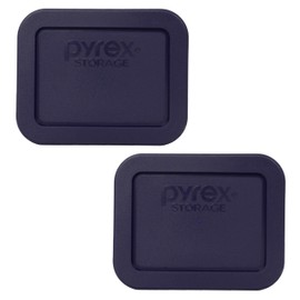 Pyrex Bundle - 2 Items: 7213-PC 1.9-Cup Dark Blue Plastic Food Storage Lids