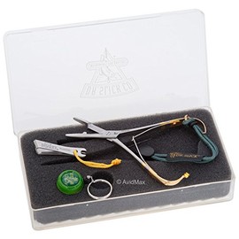 Dr. Slick Nipper, Reel & CMS55G 5-1/2" Gold Mitten Scissor Clamp in Large Fly Box (IMPROVED)
