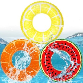 Jesir Fruta Piscina Flotadores, 3 Piezas de Inflables para Alberca                                                                                    