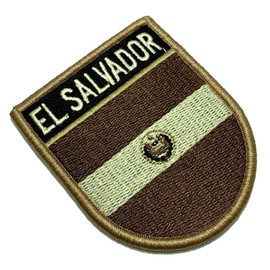 BP0203EV04 El Salvador Flag Embroidered Patch to Uniform, Kimono, Vest Bike, Iron or Sew