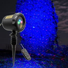 LedMAll Red and Green Laser, and Blue LED Remote Control Christmas Lights, Garden and Landscape Lights