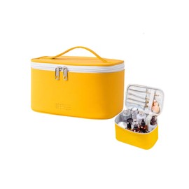 Aylashine Toiletry Bag, Makeup Bag, Cosmetic Bag, Mesh Cosmetic Bag, Lightweight, Mesh Pouch, Large Capacity, Cute, Business Trip, Travel, Portable, Multiple Colors Available, yellow square bag