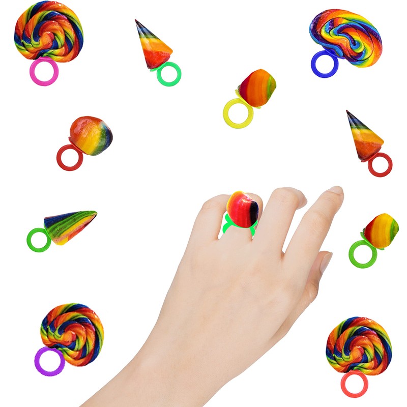 Fruidles Crazy Fruit Candy Rings, Assorted Hard Candy Lollipops, Individually