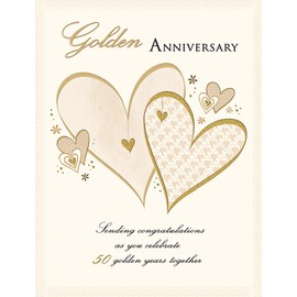 Piccadilly Greetings Anniversary Card, Golden Anniversary 50 Years Together - 8 x 6 inches