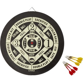 Accudart 2-in-1 Starlite Quality-Bound Paper Dartboard Game Set with Six Included Brass Darts , Black