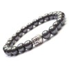 Zen ethnischen Thurcolas Armband mit Hämatitperlen und tibetischen versilbert Buddha