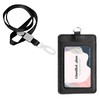 Glamified Leather Badge Holder and Adjustable Retractable Lanyard (Black), Quick
