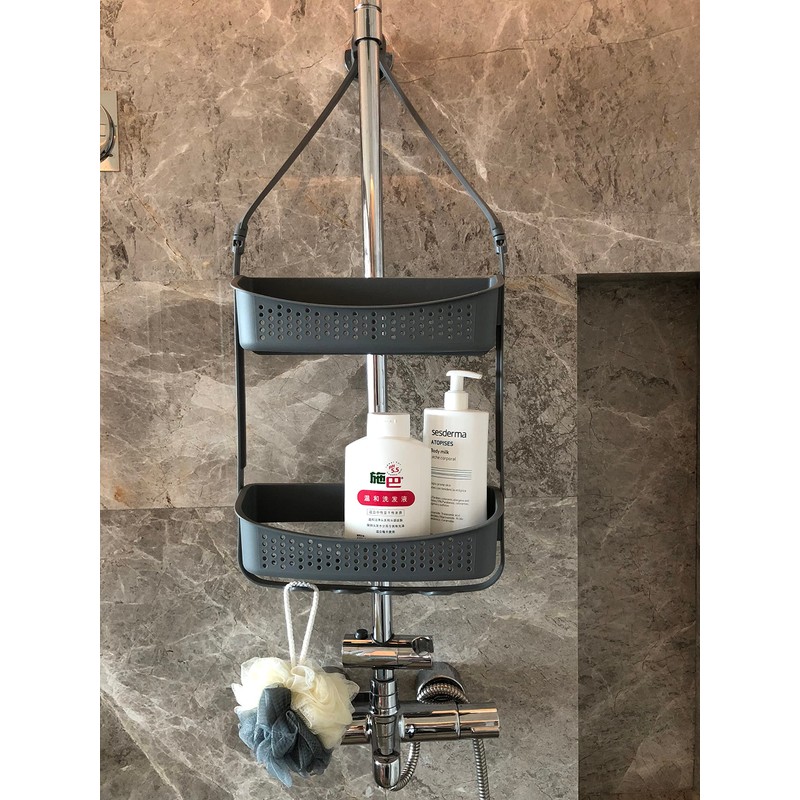 EMT ETRENDS Shower Caddy Hanging, Anti-Swing Shower basket over showerhead
