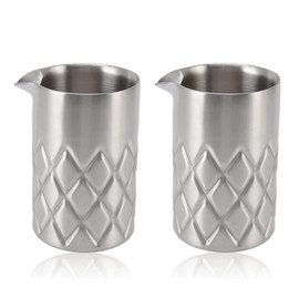 SHYEKYO Stainless Steel Mixing Glass, Double Wall Unbreakable Rust Cocktail Mixing Glass, Easy Stirring with Unbreakable for BartenderHome Bar (2)