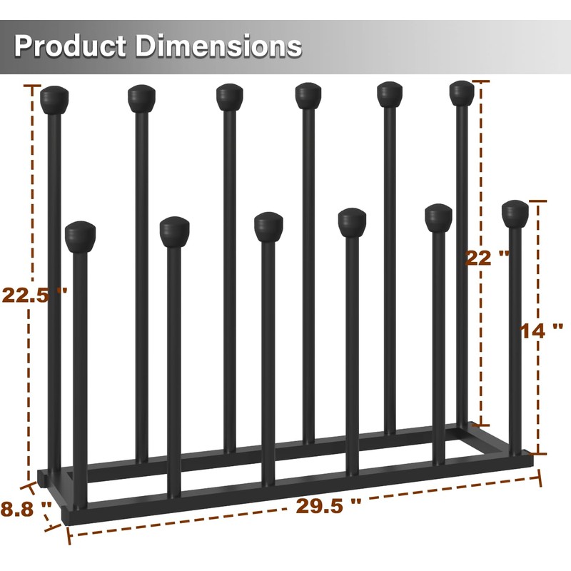 Tigerden 22.5 Inches Free Standing Shoe Racks, Tall Black Metal