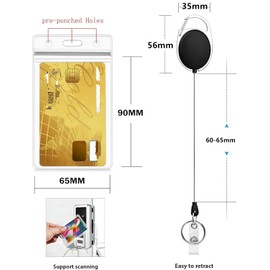 4 Pack Heavy Duty Retractable Badge Holder Reel,and Vertical Id Holder with Badge Reel –,Nurse Badge Reel Retractable,Id Card Holder Plastic