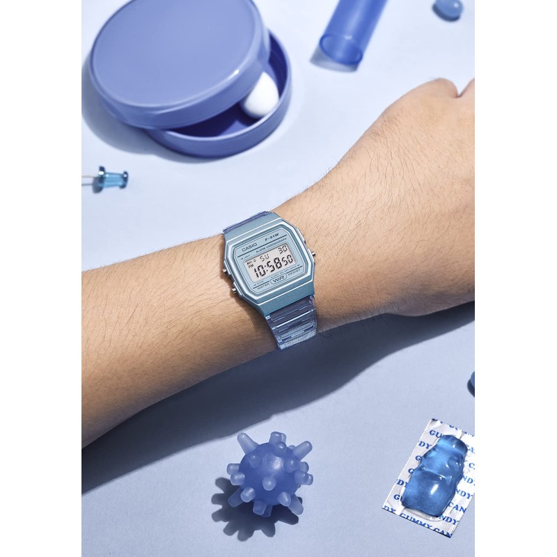 Casio Collection Digital Wristwatch, Resin, Clear, blue (clear blue), 1
