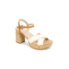 Kenneth Cole REACTION Women's Reeva Platform Heeled Sandal, White Raffia,