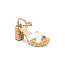 Kenneth Cole REACTION Women's Reeva Platform Heeled Sandal, White Raffia, 8