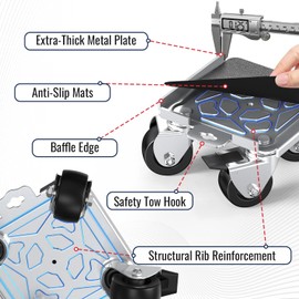 Furniture Moving Dolly with Reinforced Steel Panel Heavy Duty,360°Swivel & Top Brake Furniture Movers with Wheels,Furniture Lifter Set of 4 up to 3000 LBS for Appliances,Sofa,Fridge,Washing Machine