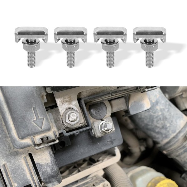 Tecledsn 4PCS Battery Terminal Bolt, Battery Terminal T-Bolt Kit, Battery
