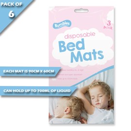 RUMBLES 6pk Disposable Bed Mats Travel Incontinence Sheets Baby Changing Mat Bedsheet | Discreet & Super Absorbent Children's Bedding
