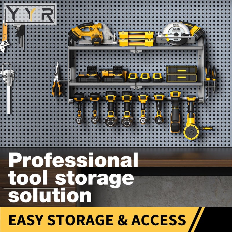 YYR Power Tool Organizer Wall Mount, Cordless Drill and Battery