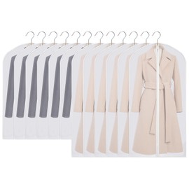 Czwander Garment Bag, Pack of 12 Garment Bags, Mothproof, 6 Pieces 60 x 100 + 6 Pieces 60 x 120 cm, Garment Bag, Garment Cover, Garment Bags with Zip, Suit Bag