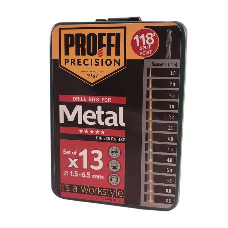 Professional Drill Bit Set - 1.5-6.5 mm 13 Pieces HSS