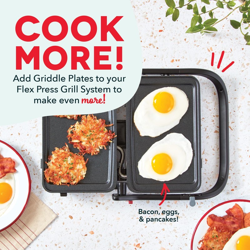 Dash Griddle 2-Plate Pack for MultiMaker Flex Press Grill System