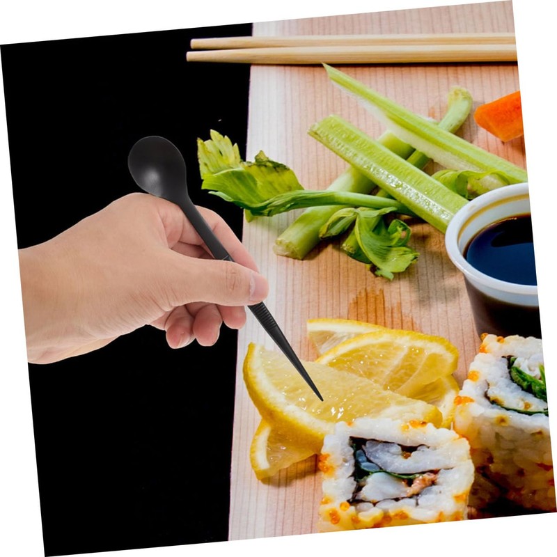 Mobestech 2Pcs Stainless Steel Tasting Spoon and Tweezers Cold Dish