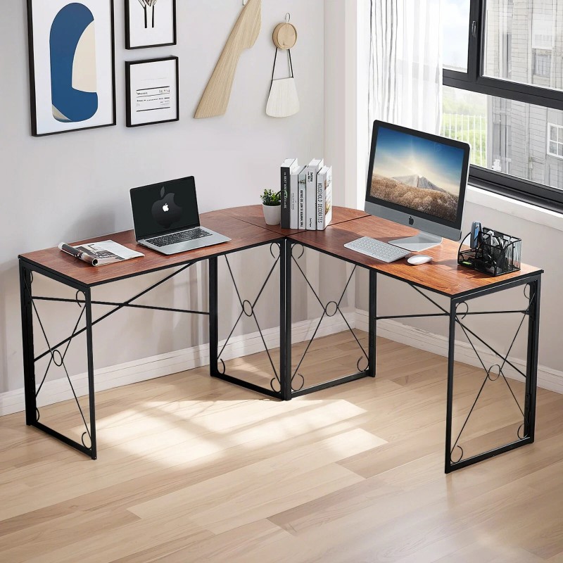 VECELO Folding Computer Desk Simple Laptop Table Home Office Workstation