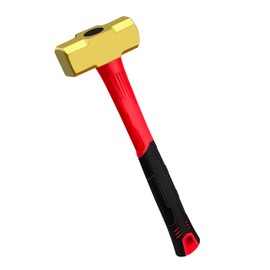 C&T 3lb Brass Sledge Hammer,Non-Sparking,Comfortable Fiberglass Handle,3-Pounds,Non-Magnetic,Corrosion Resistant