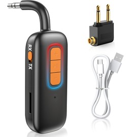 Bluetooth 5.4 Transmitter Receiver 2 in 1 Wireless Aux B-luetooth Adapter with 3.5mm Plug Compatible with Bluetooth Speaker,AirPods,Headphones,Earbuds for TV,Airplane,Car,Gym,Office