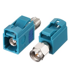 Superbat Fakra Z Female to SMA Male Adapter 2Pcs,Vehicle Antenna Adapter Connector for GPS Navigation Satellite Radios Car Stereo Android Head Unit 4G LTE Telematics Bluetooth Module