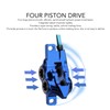 1 Pair Bicycle Hydraulic Disc Brake Four Pistons Aluminum Alloy
