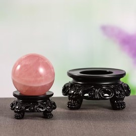 Nlinlin Black Wooden Display Stand for Crystal Sphere Quartz Ball Holder Hollow Wood Stand Base for Crystal Ball Sphere Globe Stone Decoration Display Pedestals