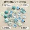 21Pcs Boho Flower Hair Clips Floral Barrettes for Bride Wedding