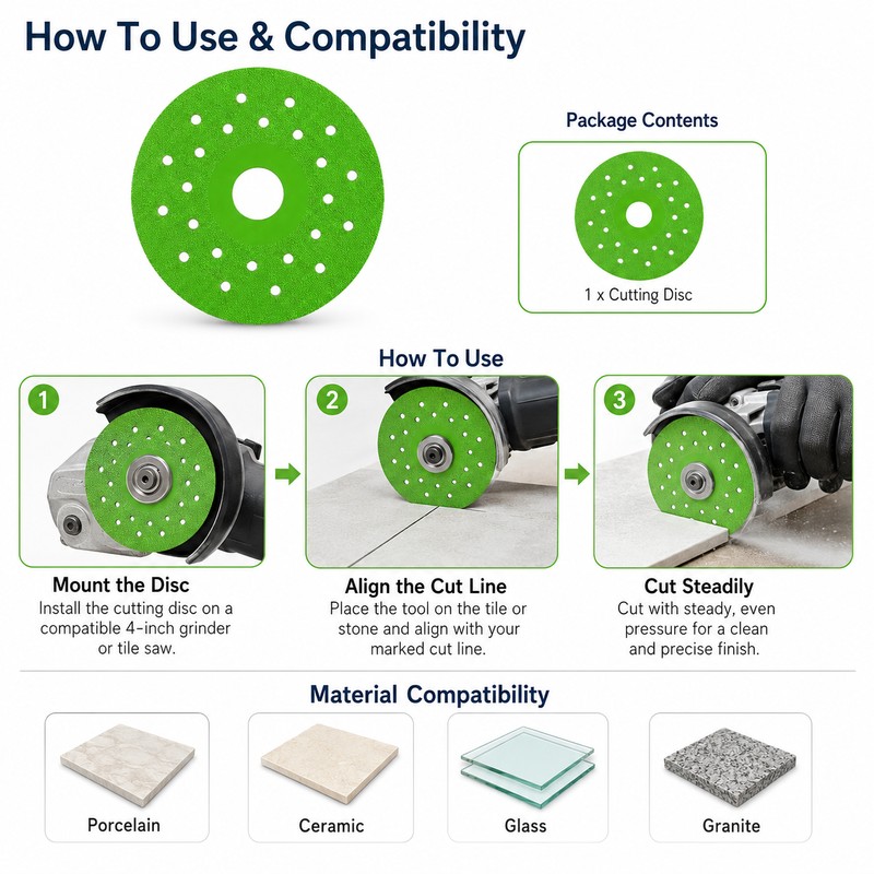 4-Inch Diamond Cutting Disc for Tile & Stone – Ultra-Thin