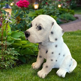 THE ENCHANTED GARDEN Dalmatian Dog Ornament Resin Fun Animal Figurine Decoration for Patio Lawn Yard Décor
