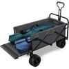 TAIFA Foldable Collapsible Wagons Cart with Extra Long Tailgate, Heavy