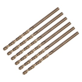 uxcell 6pcs Jobber Drill Bits 2.5mm Gold Titanium Coated 4341 High Speed Steel (HSS) 135 Degree Split Point Twist Drill Bits for Stainless Steel Metal Plastic Wood
