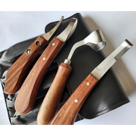 MedTouch Horse Farrier Tool 4-Piece Horse Equine Farrier Hoof Grooming Shoe Care Tool Kit w/Carry Bag