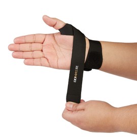 Domaste Pickleball Wrist Brace Support for Tennis, Ultra Thin Elastic Wrist Wraps, Lightweight, Breathable and Skin Friendly (Black/Right/One Size)