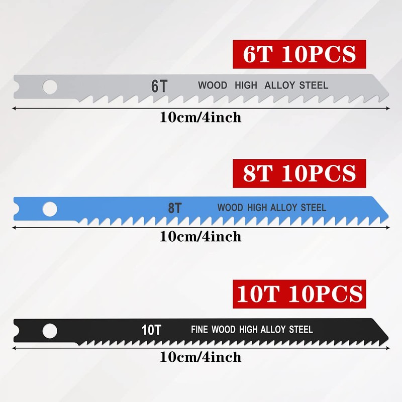 25 Pieces Jigsaw Blade Set 6T 8T 10T High Carbon