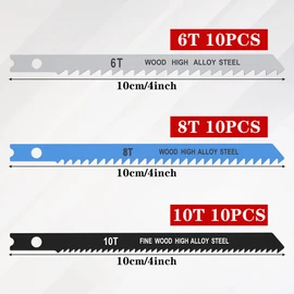 25 Pieces Jigsaw Blade Set 6T 8T 10T High Carbon Steel Various Saw Blades with U Shank, Quick Cut Jigsaw Blade, Woodworking Tool for Cutting Wood, Metal, Plastic