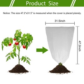 LYDTICK 8 Pack Plant Covers Freeze Protection for Winter, 47.2"×31.5" Frost Cloths for Outdoor Plants Cold Weather Blankets with Drawstrings