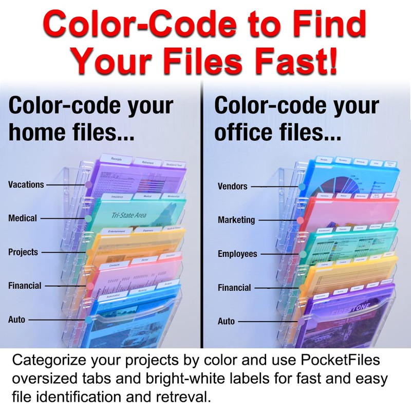 Ultimate Office StationMate Wall File Organizer, 5 Tier Vertical Mount