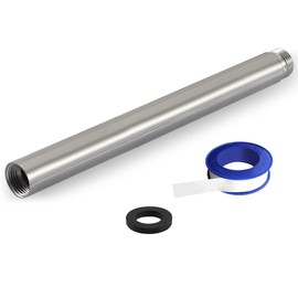 Nuodan Shower Extension Arm, Solid Stainless Steel Shower Pipe Extension with Teflon Tape and Washer, For Lowering or Extending Showerhead (10 Inch, Brushed Nickel)