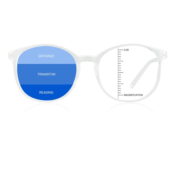 LAMBBAA - Gafas presbíopes multifocales, redondas y progresivas, antiluz azul