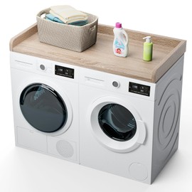 Washer and Dryer Countertop 27.5" W x 54" L Laundry countertop for Storage and Organization with Edge Rails, Oak