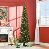 HOMCOM 7' Tall Pre-Lit Slim Noble Fir Artificial Christmas Tree
